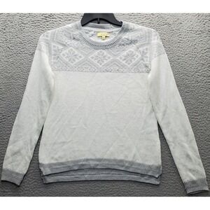 Princess Vera Wang Sweater Womens Small Multi Snowflake Knitted Acrylic Pullover